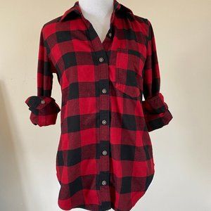 Abercrombie and Fitch Red Plaid Flannel Shirt